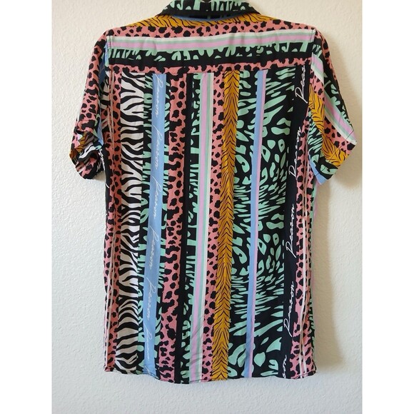 Reason Shirt Mens Small Multicolor  Short Sleeve Button Up Y2K Streetwear - Picture 2 of 14